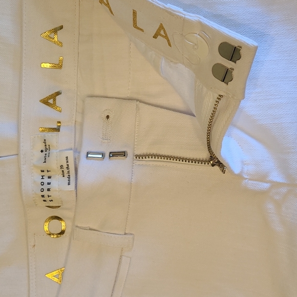 Kate Spade NWOT Broome Street fresh white denim wide leg pants/culottes - Picture 10 of 14
